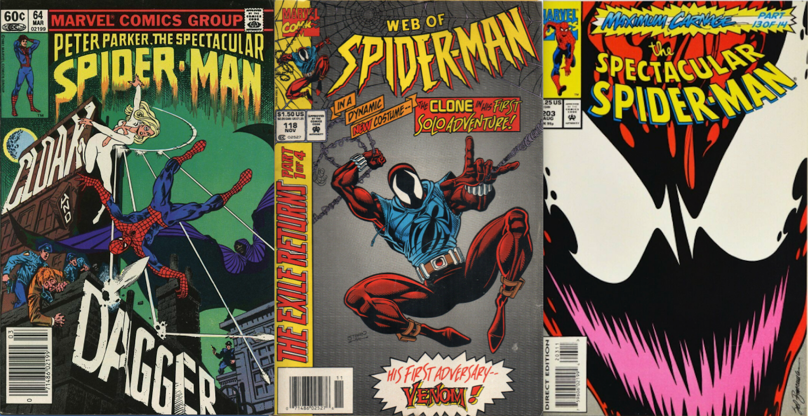 Spectacular and Web of Spiderman Covers